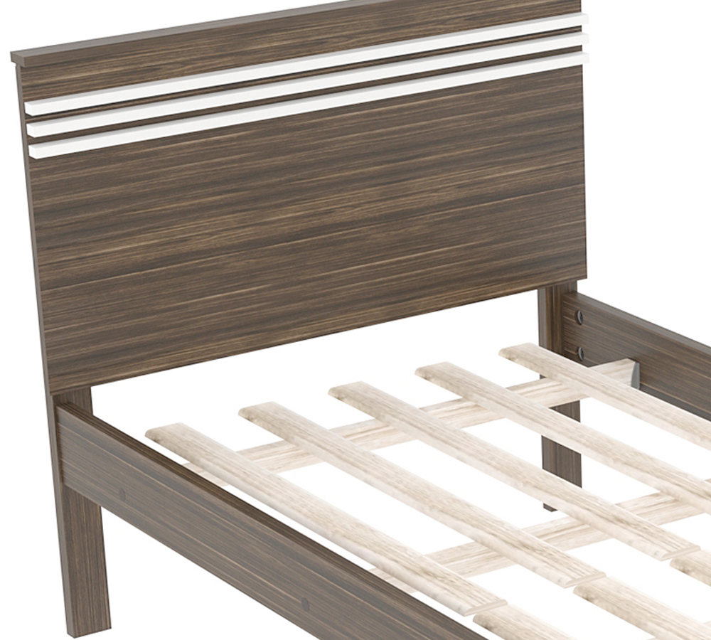 Cama Solteiro Com Auxiliar CM8010 CM8008 QT9 Nogal Branco Tecno Mobili