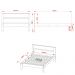 Cama de Casal Madeira CM8005 Amêndoa/Branco - Tecno Mobili