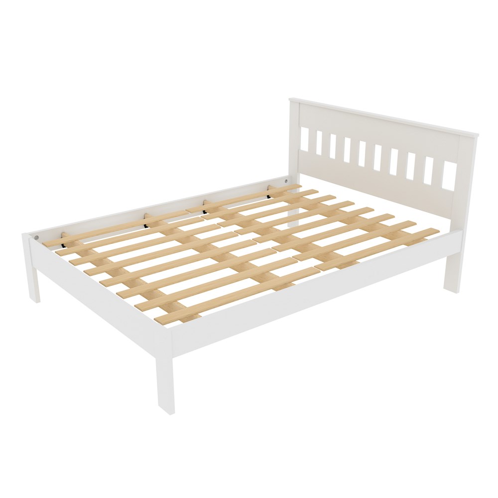 Cama de Casal Madeira CM8007 Branco - Tecno Mobili
