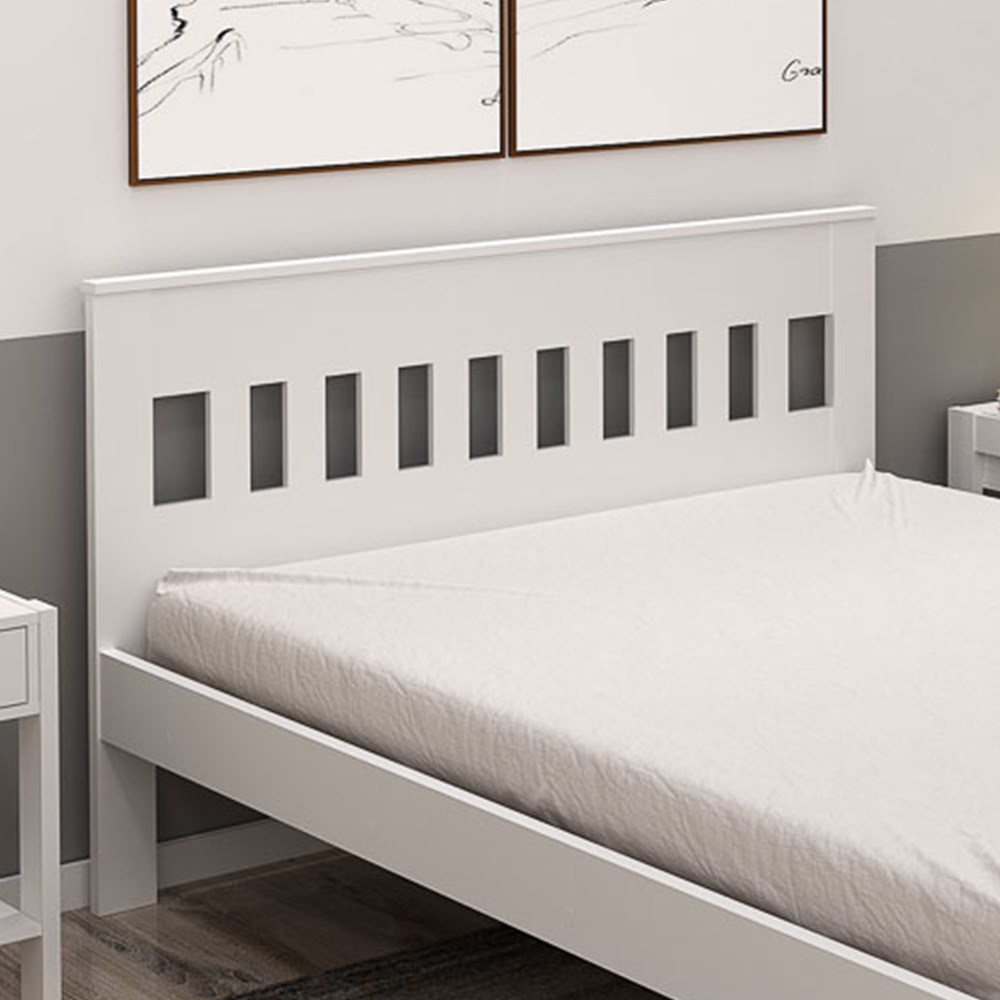 Cama de Casal Madeira CM8007 Branco - Tecno Mobili