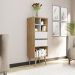 Conjunto 02 Estantes E 01 Mesa Lateral Para Sala Natural Off White Tecno Mobili