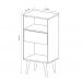 Conjunto 02 Estantes E 01 Mesa Lateral Para Sala Natural Off White Tecno Mobili