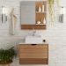 Conjunto 3 Peças Para Banheiro Amendoa Marmore Branco BN3630X13X14 Tecno Mobili