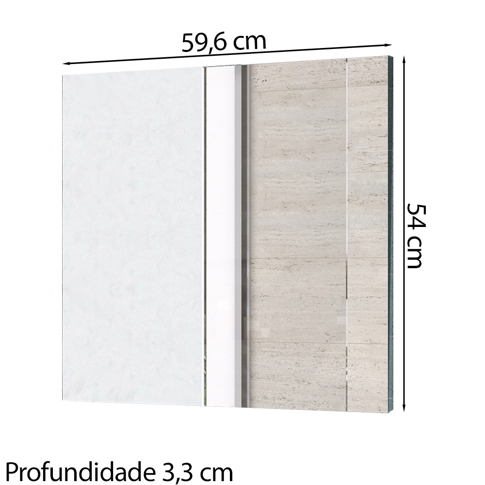 Conjunto 3 Peças Para Banheiro BN3600X37X38 Amendoa Metalizado Tecno Mobili