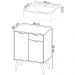Conjunto 3 Peças Para Banheiro BN3600X37X38 Branco Metalizado Tecno Mobili