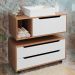 Conjunto 3 Peças Para Banheiro BN3600X43X44 Amendoa Branco Tecno Mobili