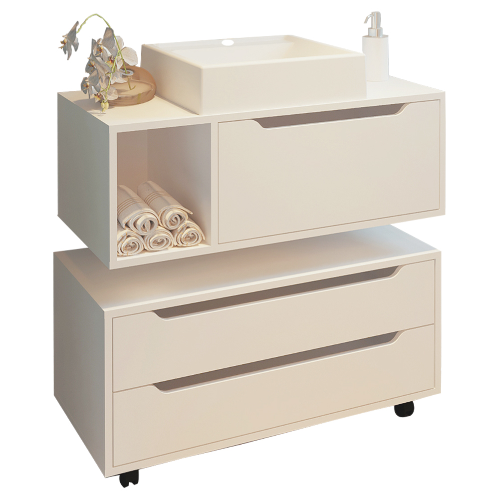 Conjunto 3 Peças Para Banheiro BN3600X43X44 Branco Tecno Mobili