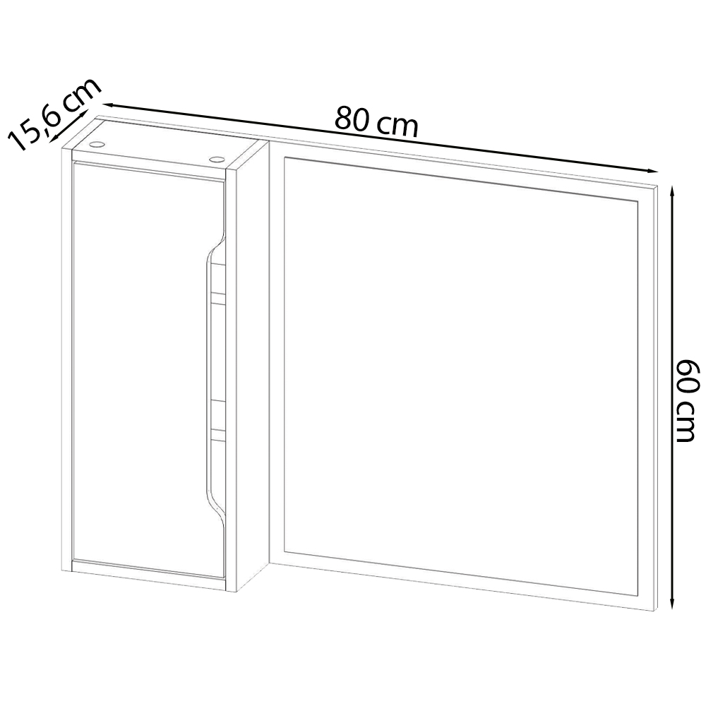 Conjunto 3 Peças Para Banheiro BN3600X44X45 Branco Tecno Mobili