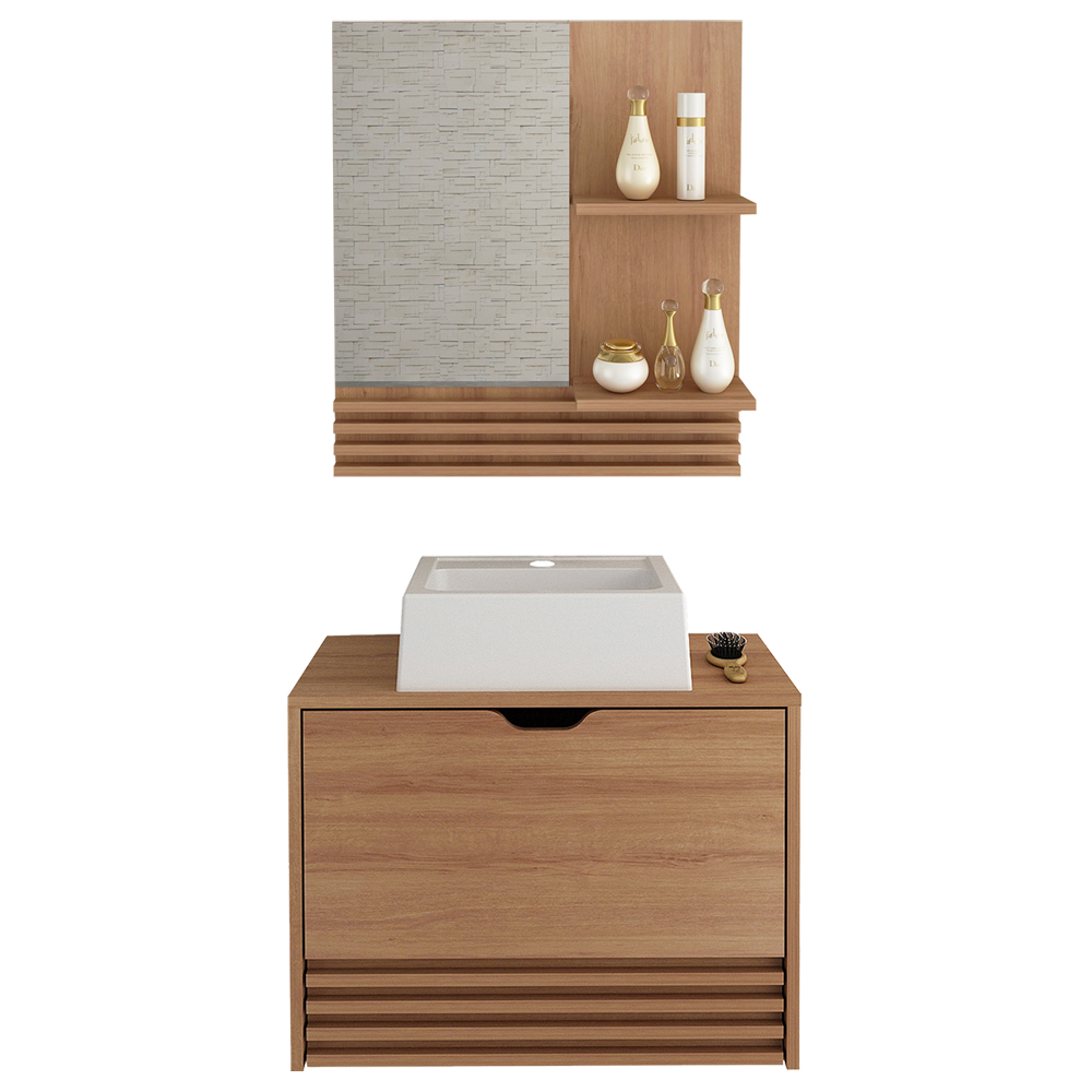 Conjunto 3 Peças Para Banheiro BN3630X13X14 Amendoa Tecno Mobili