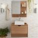 Conjunto 3 Peças Para Banheiro BN3630X13X14 Amendoa Tecno Mobili