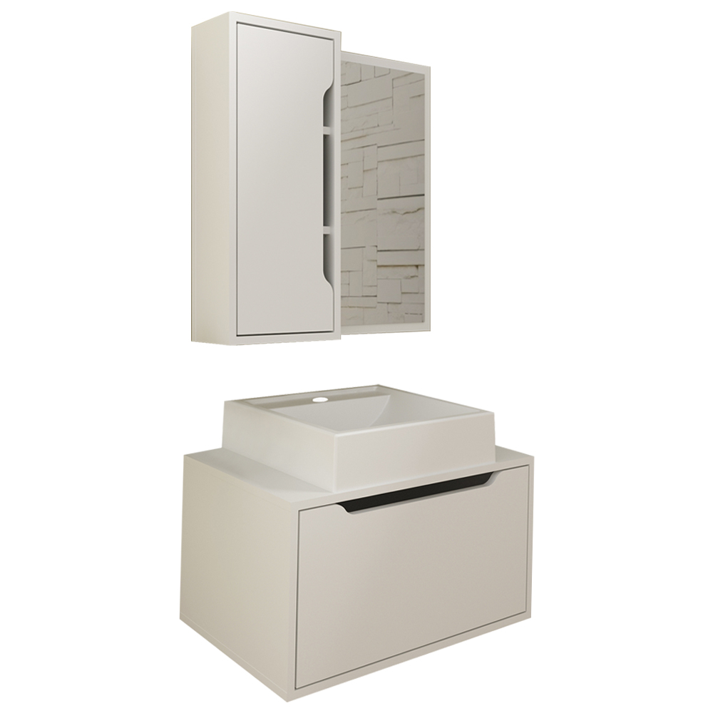 Conjunto 3 Peças Para Banheiro BN3630X46X48 Branco Tecno Mobili