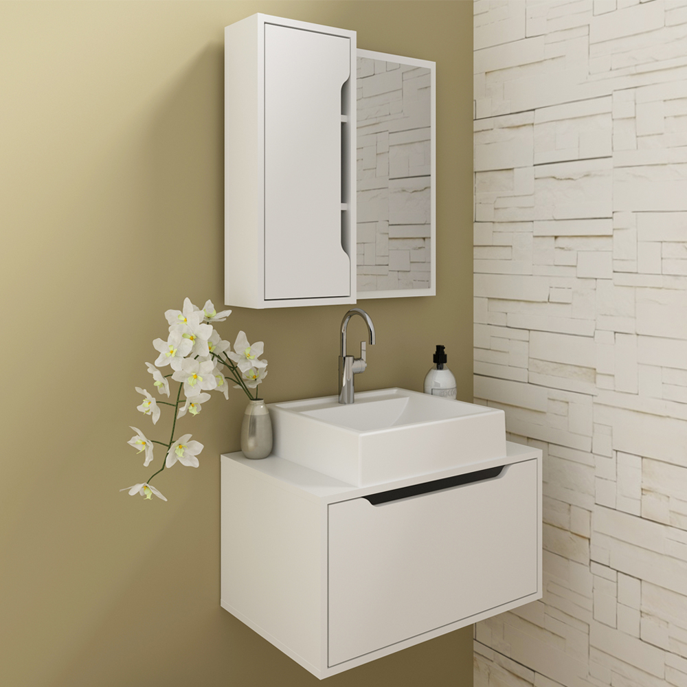 Conjunto 3 Peças Para Banheiro BN3630X46X48 Branco Tecno Mobili