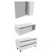Conjunto De Armarios Para Banheiro Com Espelheira BN11 Branco Tecno Mobili
