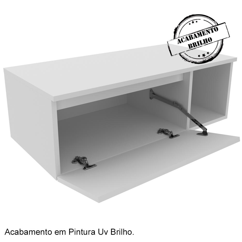 Conjunto De Armarios Para Banheiro Com Espelheira BN11 Branco Tecno Mobili