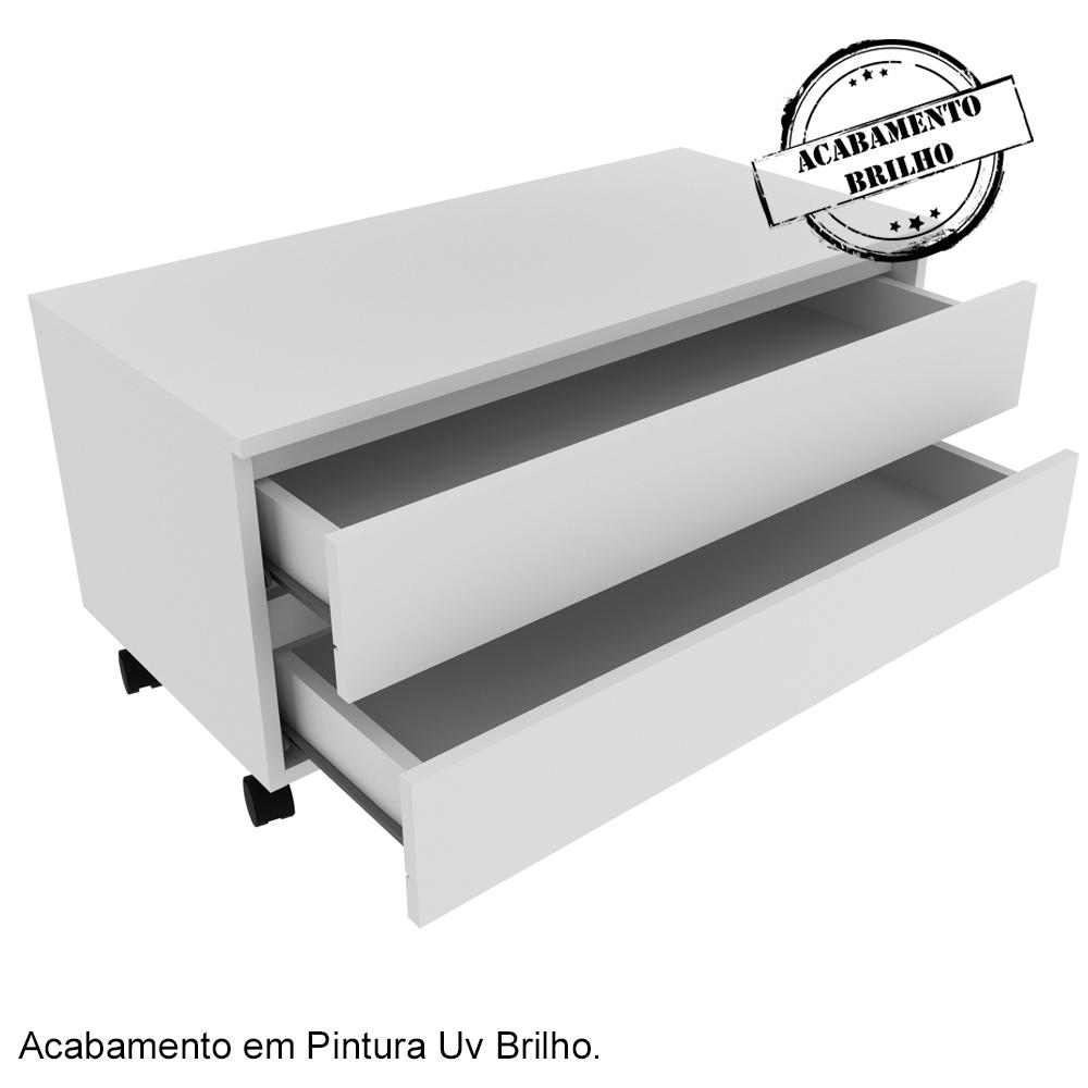 Conjunto De Armarios Para Banheiro Com Espelheira BN11 Branco Tecno Mobili