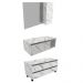 Conjunto De Armarios Para Banheiro Com Espelheira BN11 Marmore Branco Tecno Mobili