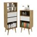Conjunto De Estantes Para Sala E1715 E1716 Natural Off White Tecno Mobili