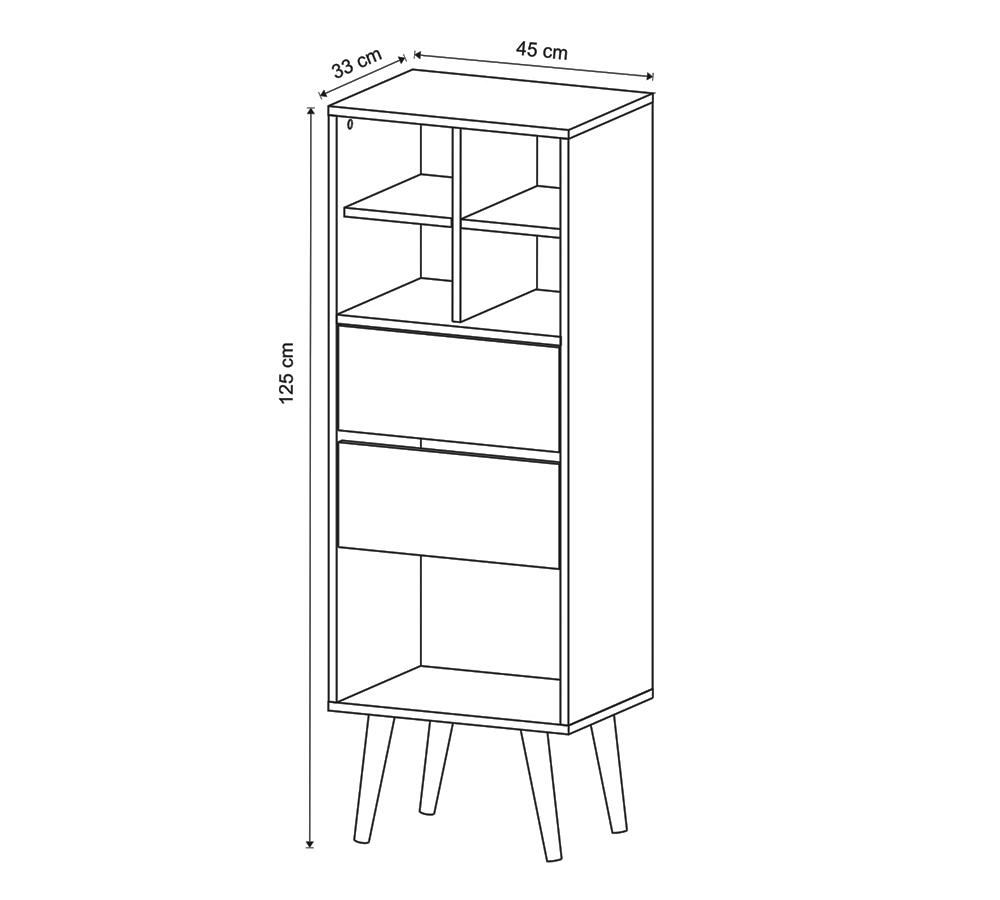Conjunto De Estantes Para Sala E1715 E1716 Natural Off White Tecno Mobili