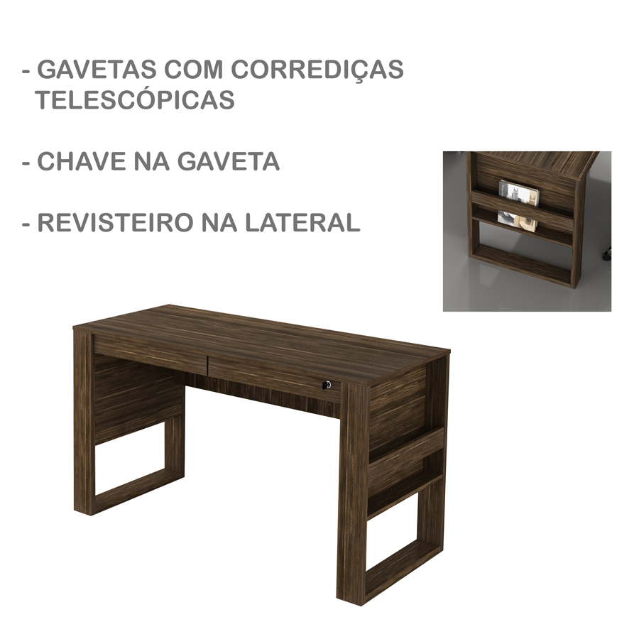 Conjunto Escritório 02 Peças CJ26 Nogal Tecno Mobili