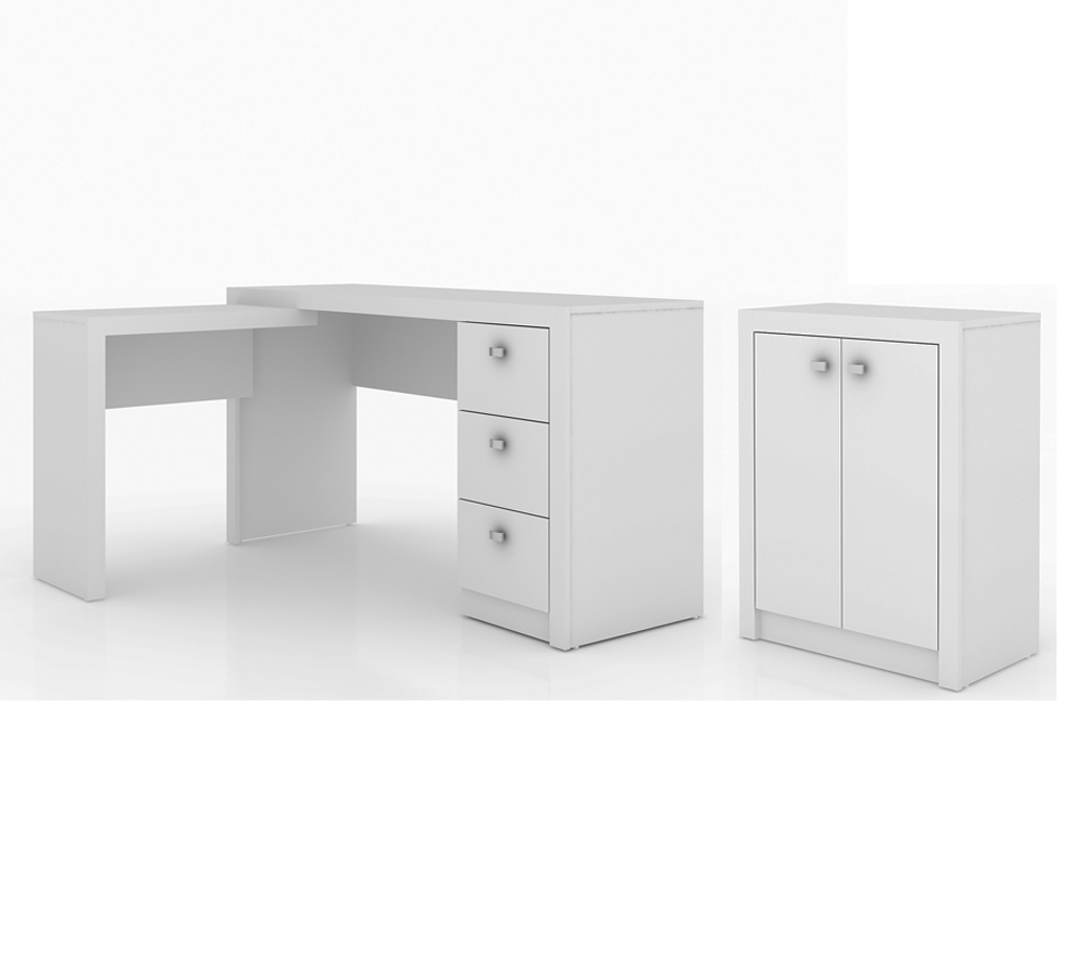Conjunto Escritório 02 Peças CJ9 Branco Tecno Mobili