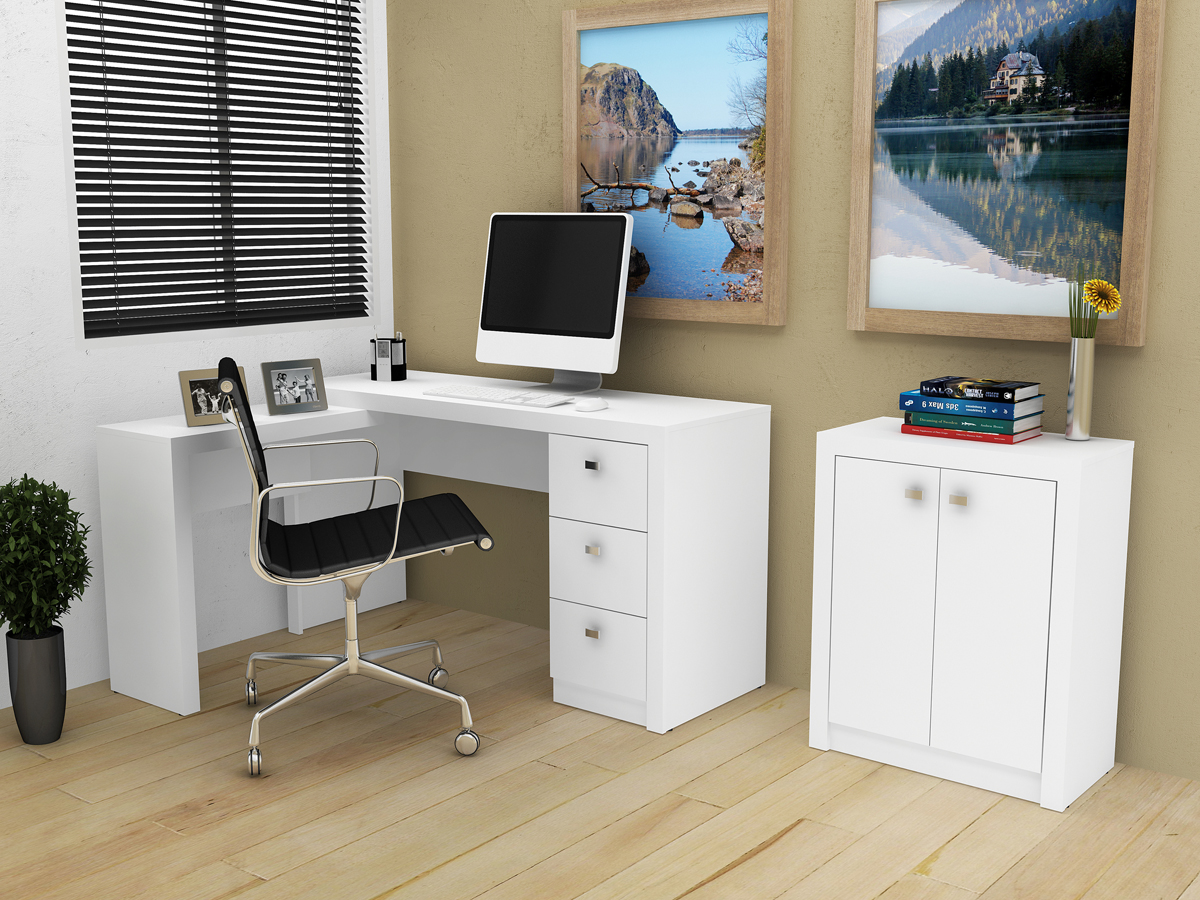 Conjunto Escritório 02 Peças CJ9 Branco Tecno Mobili