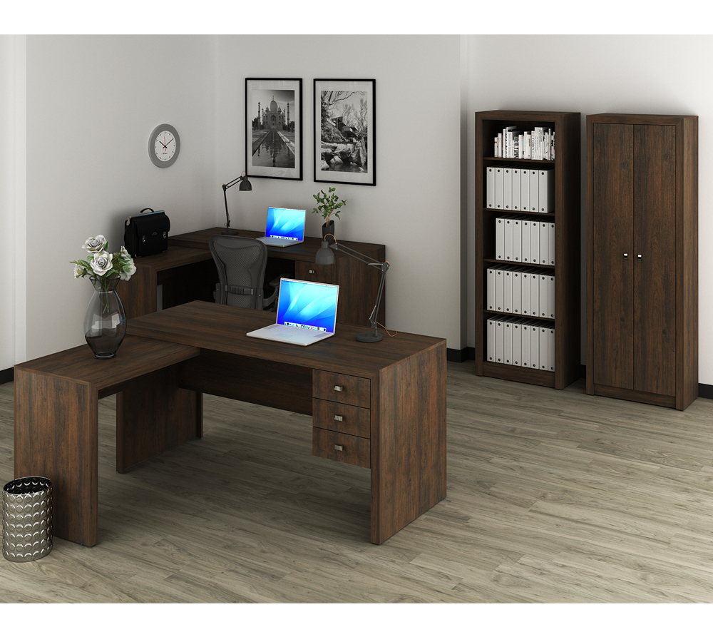 Conjunto Escritório Completo 04 Peças CJ10 Rustico Tecno Mobili