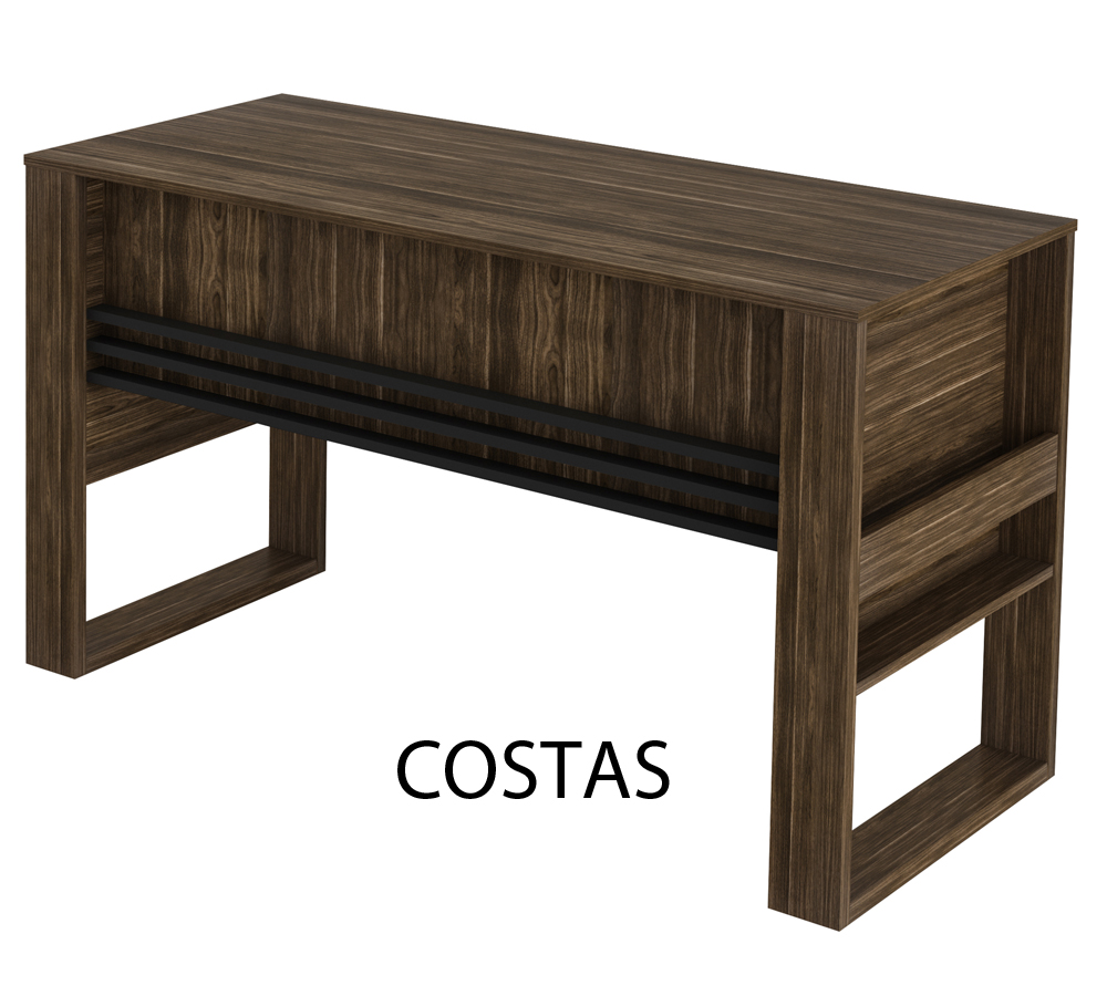 Conjunto Escritório Completo 05 Peças CJ25 Nogal Tecno Mobili