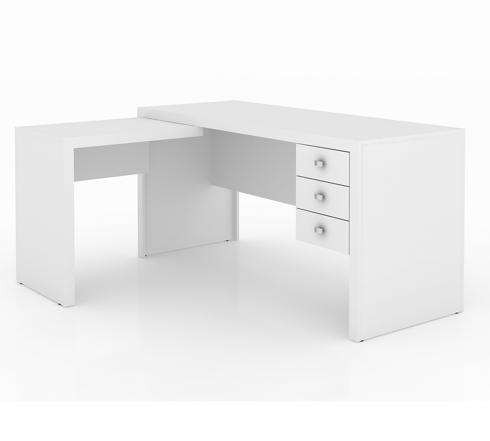 Conjunto Escritório Completo 06 Peças CJ27 Branco Tecno Mobili