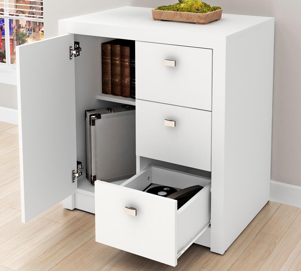 Conjunto Escritório Completo 11 Peças CJ8 Branco Tecno Mobili