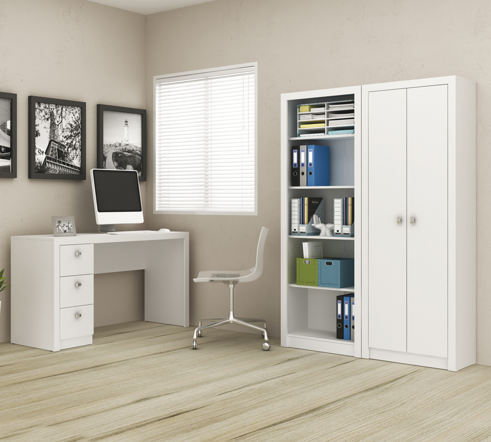 Conjunto Escritório Completo 3 Peças CJ5 Branco Tecno Mobili