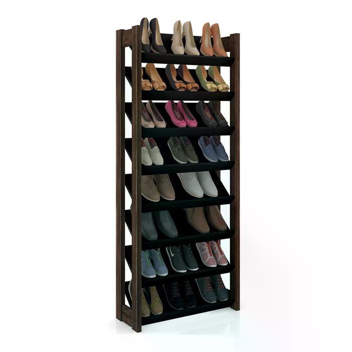 Conjunto Guarda Roupa Modulado Closet 4 Peças AZ2 Preto Nogal Tecno Mobili