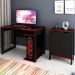 Conjunto Mesa E Armario Gamer ME4161XME4164 Preto Vermelho Tecno Mobili