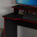 Conjunto Mesa e Armario Gamer ME4141 ME4153 Preto Vermelho Tecno Mobili