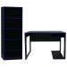 Conjunto Mesa e Armario Gamer ME4141 ME4161 Preto Azul Tecno Mobili