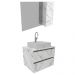 Conjunto Para Banheiro Armarios Com Cuba E Espelho BN10 Marmore Branco Tecno Mobili