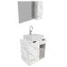 Conjunto Para Banheiro Armarios Com Cuba E Espelho BN2 Marmore Branco Tecno Mobili