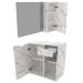 Conjunto Para Banheiro Armarios Com Cuba E Espelho BN2 Marmore Branco Tecno Mobili