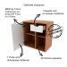 Conjunto Para Banheiro Armarios Com Cuba E Espelho BN4 Amendoa Branco Tecno Mobili