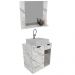 Conjunto Para Banheiro Armarios Com Cuba E Espelho BN4 Marmore Branco Tecno Mobili