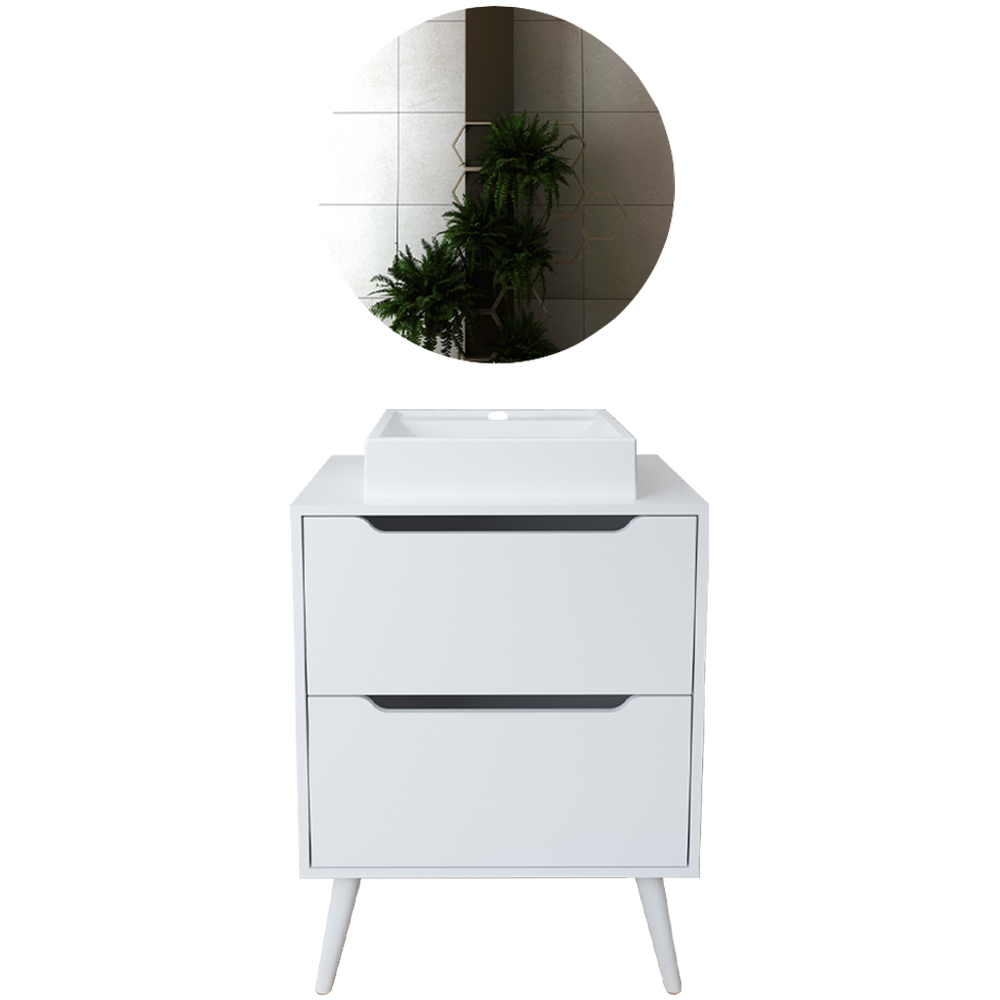 Conjunto Para Banheiro BN3600x39x40 Branco Metalizado Tecno Mobili