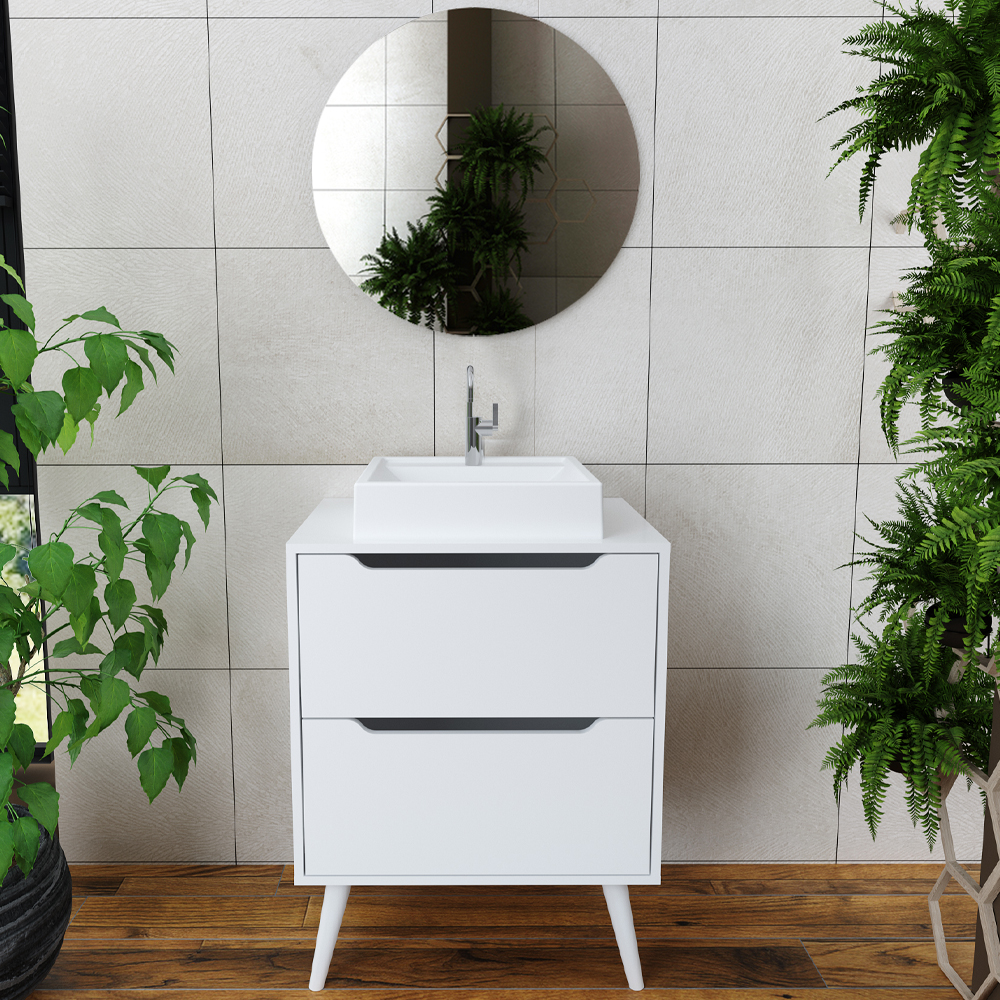 Conjunto Para Banheiro BN3600x39x40 Branco Metalizado Tecno Mobili
