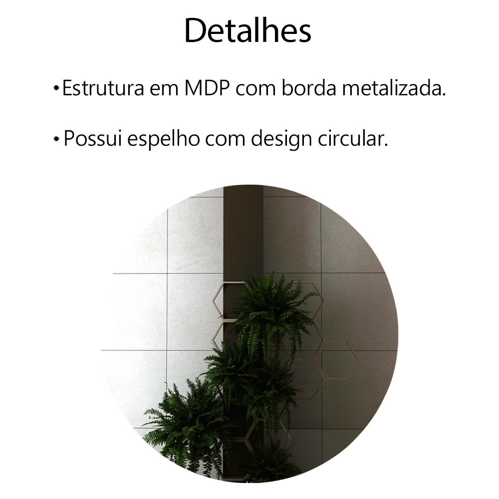 Conjunto Para Banheiro BN3600x39x40 Branco Metalizado Tecno Mobili