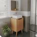 Conjunto Para Banheiro Gabinete Com Cuba e Espelheira Amendoa BN3630x41x42 Tecno Mobili