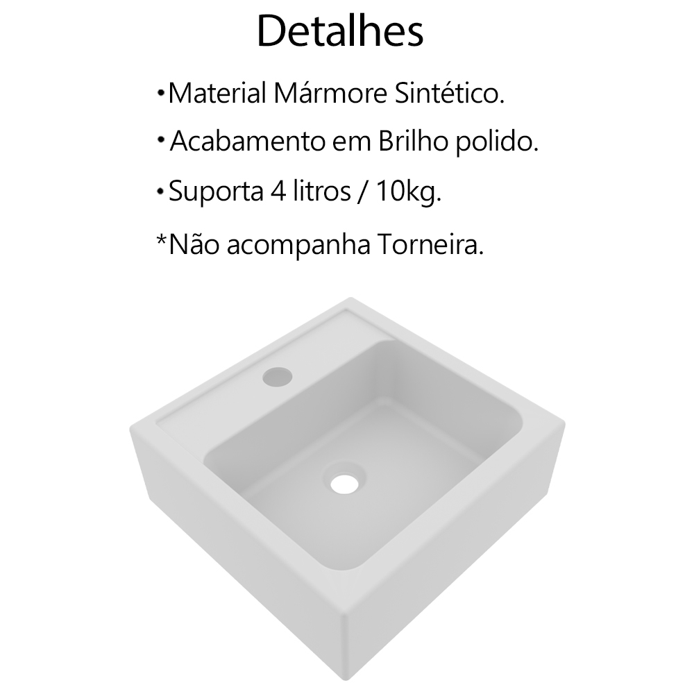 Conjunto Para Banheiro Gabinete Com Cuba e Espelheira Amendoa BN3630x41x42 Tecno Mobili