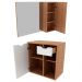 Conjunto Para Banheiro Gabinete E Espelheira BN3605x02 Amendoa Branco Tecno Mobili