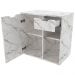 Conjunto Para Banheiro Gabinete E Espelheira BN3605x02 Marmore Branco Tecno Mobili