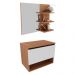 Conjunto Para Banheiro Gabinete E Espelheira BN3606x08 Amendoa Branco Tecno Mobili