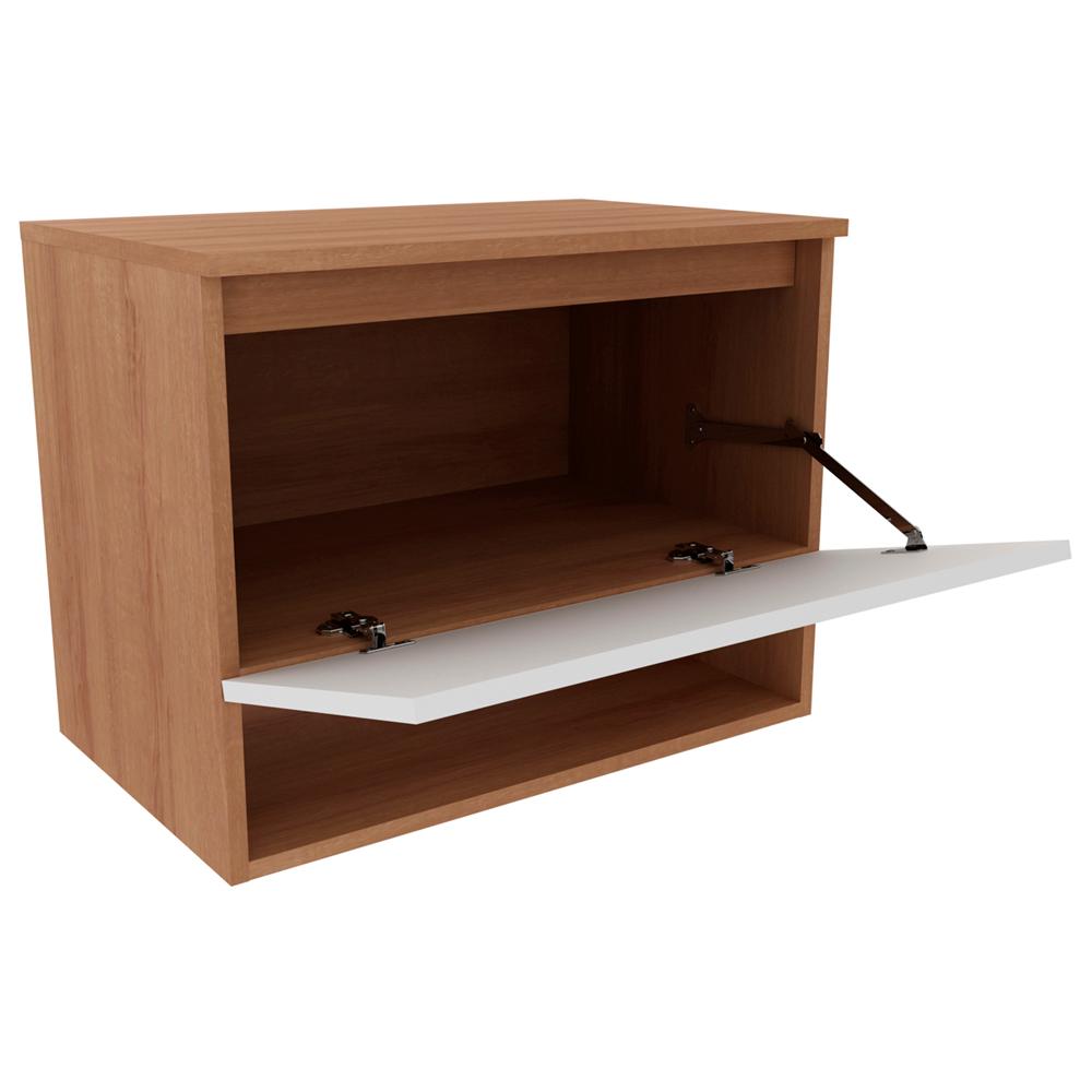 Conjunto Para Banheiro Gabinete E Espelheira BN3606x08 Amendoa Branco Tecno Mobili