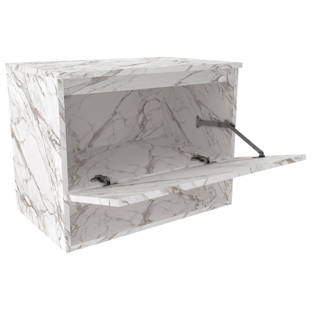 Conjunto Para Banheiro Gabinete E Espelheira BN3606x08 Marmore Branco Tecno Mobili