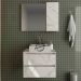 Conjunto Para Banheiro Gabinete E Espelheira BN3607x02 Marmore Branco Tecno Mobili